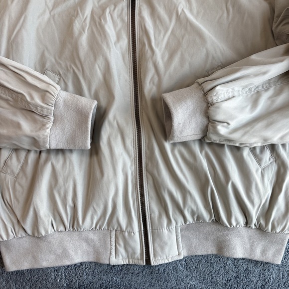 Weatherproof Lightweight Full Zip Jacket Men's L Beige Collared Bomber Coat - Picture 6 of 7